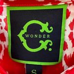 Anthropologie C. wonder red & white silk blend short sleeve ikat dress small Photo 4