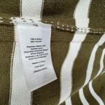 Talbots sweater 1X long line open duster cardigan rib knit olive green stripe Photo 7