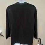 Denim & Co  Black Fleece 2X Plain Long Sleeve V Neck Photo 2