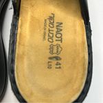 Naot Black Leather Mules 41 Decorative floral embroidered Stitching Size 10 Photo 7
