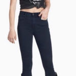 Lucky Brand Jeans Size 4 27 Black Bridgette Skinny Western Fringe Raw Hem Denim Photo 0