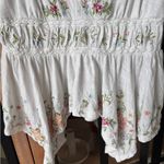 Anthropologie By  embroidered tank top blouse floral asymmetrical vneck boho Photo 8