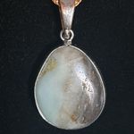 Vintage Dyed Agate Raw Citrine Orca Agate Pendants with Brown Silk Cord Necklace Silver Photo 2