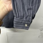 Loft  Petite XSP Women’s Navy Blue Pinstripe Button Front Blouse Long Sleeve Top Photo 6