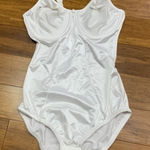 Bali 8376 White Full Support Full Coverage Longline Bra Bodysuit Size 34C Satin Photo 0