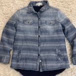 Vintage Havana  Sherpa Lined Plaid Shirt Jacket Blue Grey Size L Photo 0