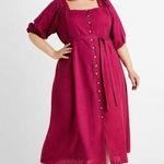 Ashley Stewart  Button Down Dress Size 22 Raspberry Photo 0