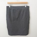 Toad & Co . | Transita Skirt Black Gray Stripe Striped Pencil Stretch | Medium Photo 1