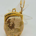 Vintage Gold Tone Mesh Key Chain Coin Purse Photo 0