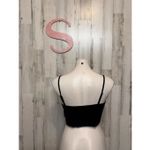 Black Contrast Stitch Corset Crop Top Women’s Small Bustier Cami Y2K Style Photo 5