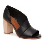 1. State  Amble D'Orsay Style Open Toe Wooden Block Heel Leather Open Toe Pump Photo 0