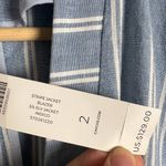 Chico's Chico’s Blue Striped Cotton Lightweight Blazer Jacket Size Large Photo 8