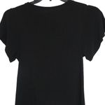 Leith  Short Sleeve Blouse, Crew Neck Stretch Jersey Top Womens XS Black NWOT Photo 5