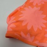 Aerie Size M Orange Coral Flower Print Tie Cross Back Swim Top Photo 1