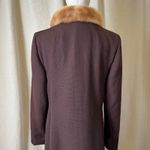 Vintage 1960s Lane Bryant Tall Shop Wool Coat w/ Genuine Mink Fur Collar Sz M Brown Photo 4