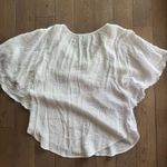 BCX  flowy white top with gold accents on collar size Medium  Photo 3