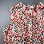 Liz Claiborne Sleeveless Button Up Tank Small Collared Abstract Print Workwear Photo 3