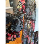 Rebellion  kimono black floral ruffled size medium Photo 1