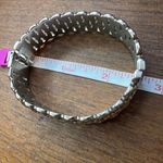 Boutique Hinged Woven Cuff Bracelet Statement Jewelry Silver Photo 11