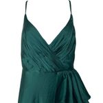 Mac Duggal Mac Duggar SATIN RUFFLED ASYMMETRICAL GOWN in Emerald Green sz 6 Photo 2