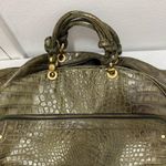 Y2K Calla Womens Snake Pattern Studded Faux Purse Satchel Hand Bag Green Photo 0