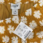 J.Crew NWT 16 Golden Yellow & White Floral Print Linen Blend Scallop Hem Skirt Photo 2