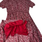 Chic Soul Dress Women’s 1XL Red White Floral Button Front Midi Dress High Low Photo 5
