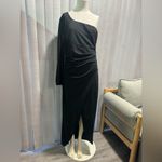 ZESICA one shoulder long sleeve ruched dress ✨ Black Size XL Photo 10