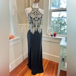 Windsor  NWT  Black Embellished Halter Gown Size 7 For Your Villain Era Photo 2
