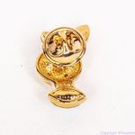 Sparkly Easter Rabbit Chest pin‎ brooch, color: Pink, blue and gold. Photo 3