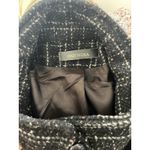 Vintage 80s Made In USA Size 9/10 Black White Geometric Plaid Mock Neck Pea Coat Photo 2