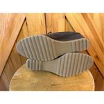 Dana Buchman  Brown Lace Up Wedge Ankle Booties Fur Trim Faux Suede Upper Helma 9 Photo 5