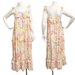 Petal & Pup Floral Print Ruffle Tiered Maxi Dress Women Sz 2 Sleeveless Cotton Photo 1