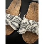 Lucky Brand  Floritan Canvas Bow Slide Sandal Women's Size 6 M Beige Cork Flats Photo 2
