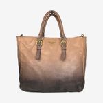 Prada  Ombre Leather Tote Bag Brown Gradient Large Satchel Shoulder Bag Photo 0