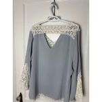 Lane Bryant  Light Blue Lace Flowy Boho Bell Sleeve V-neck Blouse Top Size 18/20 Photo 8