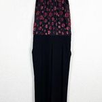 Ramy Brook Leona Floral Burnout Jumpsuit Size 0 Black Velvet Straight Leg Photo 3