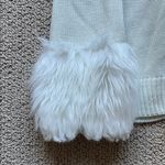 Holiday Time White Sweater with Faux Fur Photo 3