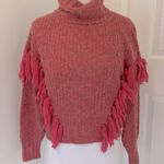 Something Navy  Isla Fringe Turtleneck Sweater Photo 1