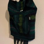 Hispanic / Latin American Green Plaid Print Knit Canvas Backpack Photo 1