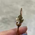 Vintage handmade leaf bracelet gold tones rose gold adjustable fall hammered Pink Photo 3