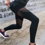 Zyia Active Black Angle 7/8 Grid Perforated High Rise Seamless Leggings Size M Photo 1