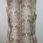 Andrew Marc  New York Brown Tan Snake Animal Print Full Zip Puff Vest Women Photo 0