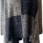 Knox Rose  Charcoal and Light Gray Poncho sweater. Photo 0