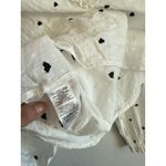 Loft  Top Small Smocked Shirt Hearts Swiss Dot Cotton White Blouse Ruffled XXL Photo 8