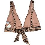 Aerie Pique Animal Print Tie Longline Triangle Bikini Top M NWT Photo 1