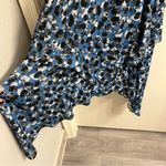 Parker Floral Blue Phlox Sharkbite Handkerchief Hem Midi Dress Size Large Photo 8