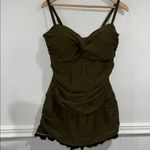 Green Ruched Swimsuit Hilor modest swim dress skirt pin up tummy control NEW Size 18 Photo 1