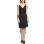 Calvin Klein Ruched-Waist Surplice-Neck Dress Black Women's Plus Size 16 NWT Photo 10
