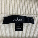 Lulus NEW Trendy Forecast Ivory Pointelle Knit Mock Neck Cutout Sweater Small Photo 6